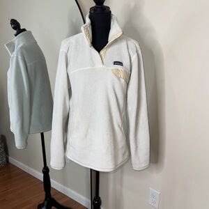 Patagonia Synchilla Snap-T Fleece Re-Tool Pullover White Ivory Size L